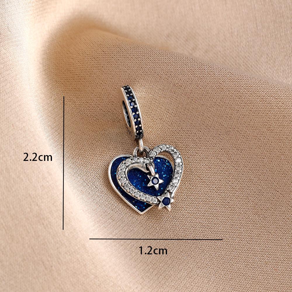 Blue 925 Silver Dolphin Octopus Turtle Swallow Pendant Bead, Suitable for European Bracelet DIY Women's Jewelry Accessories