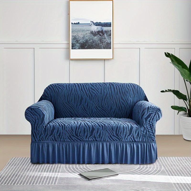 1 Piece Sea Wave Skirt Stretch Sofa Cover, Non-Slip All-Inclusive Dust Cover, Bedroom Living Room Home Decoration