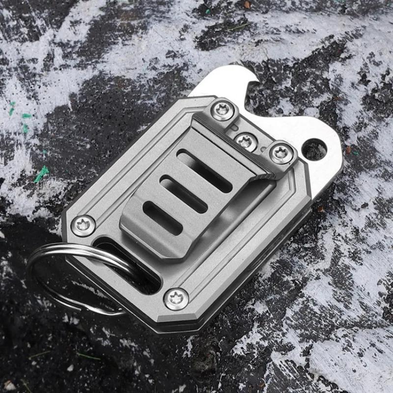 Titanium Alloy Mini Folding Knife S35VN Steel Portable Keychain Pendant Bottle Opener Outdoor Survival Camping Portable EDC Tool