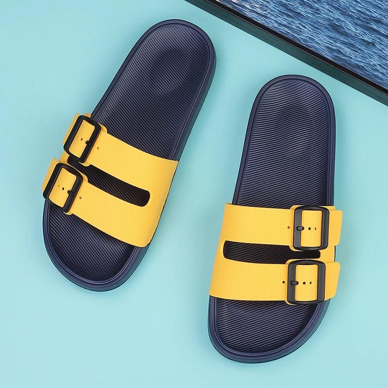 Men's Sandals Men's Slippers Beach Shoes Unisex Wear-resistant Non-Slip Shoes for Men Soft and Comfortable Non-Slip Thick Bottom