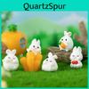 Charming Cute Fat Rabbit Figurines For Tabletop Miniature Garden Accents