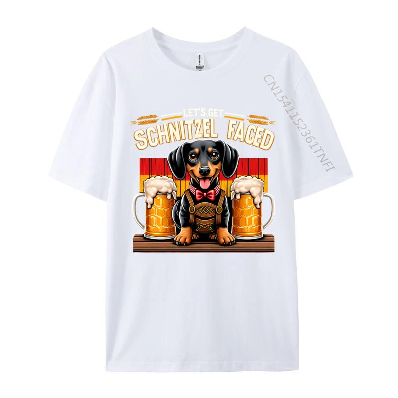 Let Is Get Schnitzel Faced Retro Bavarian Oktoberfest Tops Tees Camisa Premium Cotton Student TShirt S
