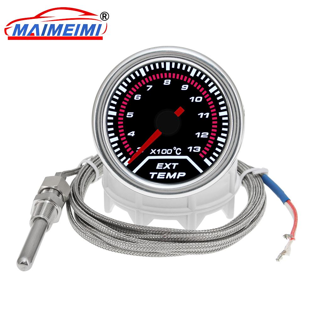 52mm Digital pointer Auto Car Exhaust Gas Temperature Gauge white backlight for Car Racing 12V Car Meter with Sensor| Exhaust Gas Tempe