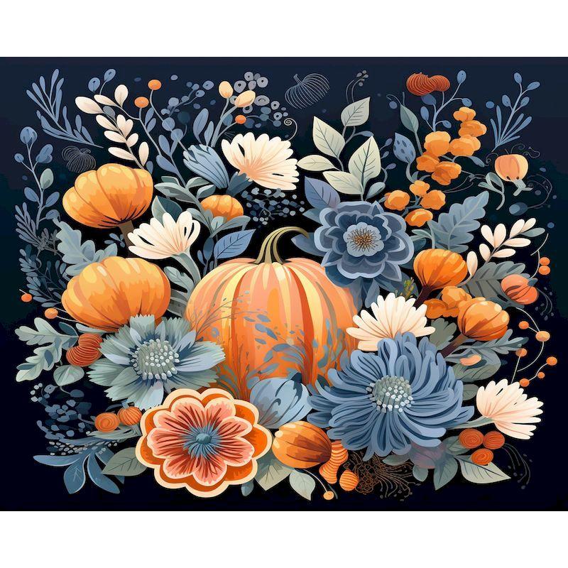 GATYZTORY Oil Painting By Numbers Handpainted Picture Drawing Pumpkin Flower Diy Crafts On Canvas Gift For Adults Home Garden