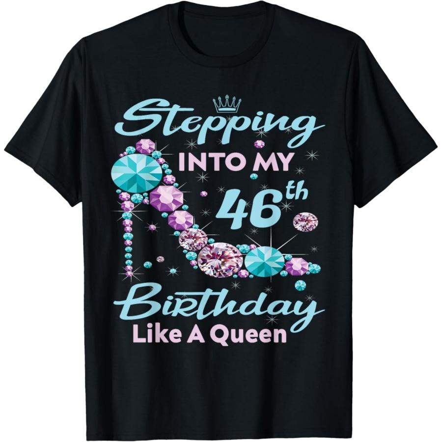 

Stepping Into My 46th Birthday Like A Queen Happy 46 Years T-Shirt(1) XXXXXL чорний