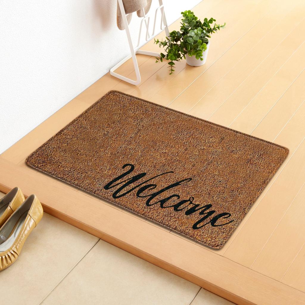 Brown Doormat Carpet Welcome Message Anti Slip Carpet Home Decoration Warm Living Room Bedroom Anti Slip Entrance Carpet