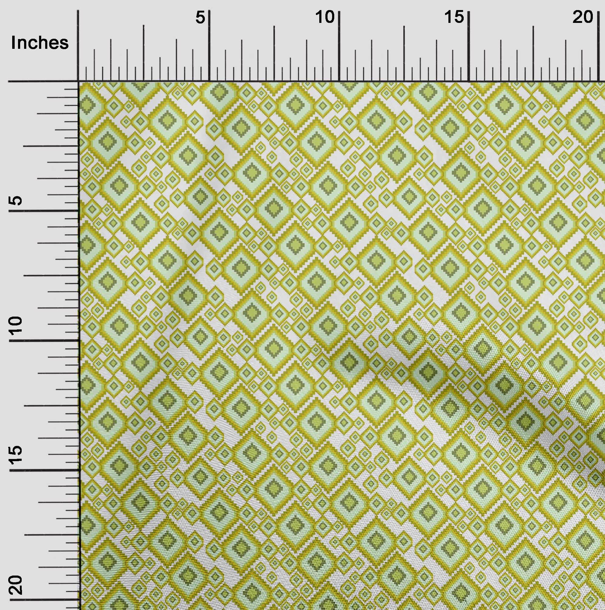 

oneOone Cotton Flex Fabric Diamond Flame Stitch Fabric Prints By Yard 40 Inch 42 Inch - Viscose Chiffon moss зелений колір