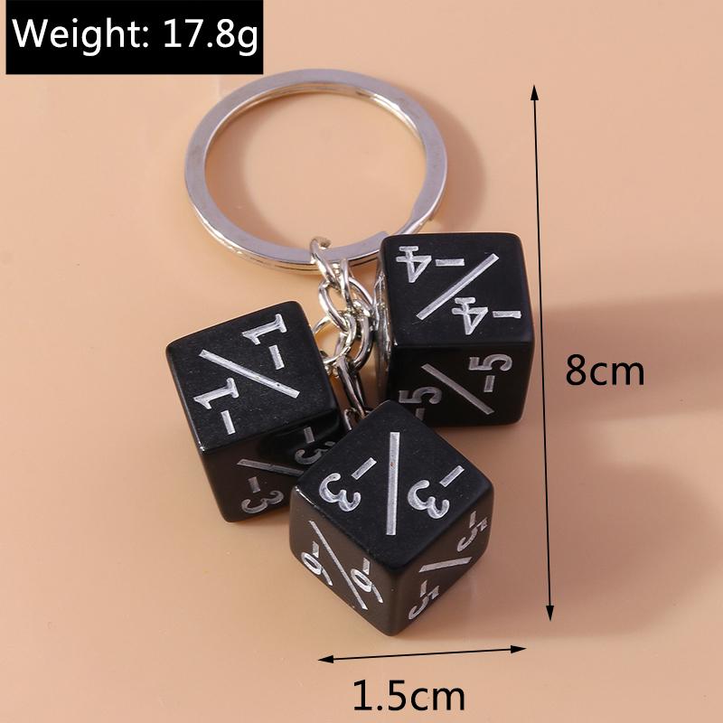 Cuet Resin Geometric Dice Keychain Keyring Pendants for Women Men Car Key Holder Handbag Pendants Charms DIY Jewelry Gifts