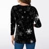Women's T Shirt CHristmas Print 3/4 Sleeve Daily Weekend Fashion Basic V- Neck Regular Top