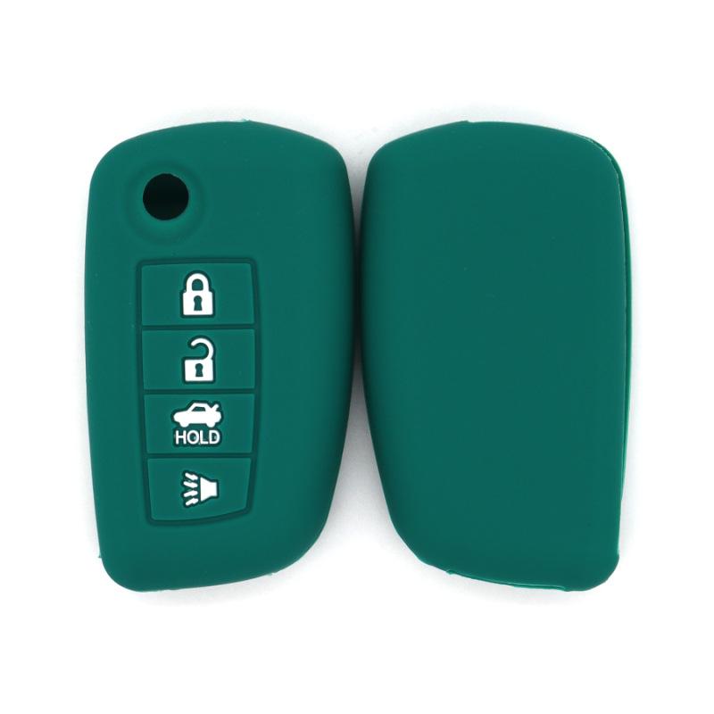 High-quality anti-fall key cover suitable for Nissan foldable 4-button insertion mechanical car silicone key bag