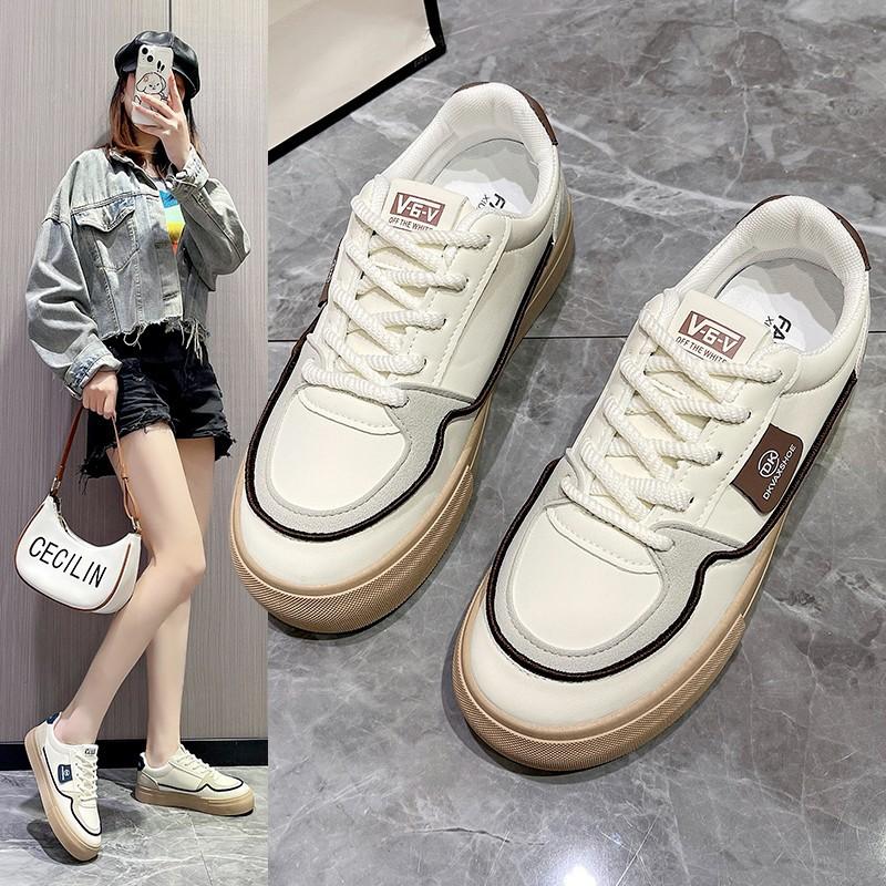 

Удобная обувь на толстой подошве Простая и модная обувь в стиле ретро Белые туфли Обувь для досок 40 верблюд