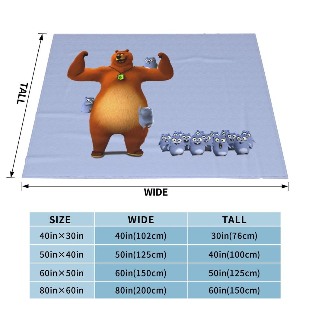 Grizzy Beer Cartoon Blanket Cover Flannel Throw Blanket Home Couch Decoration Soft Warm Bedspreads