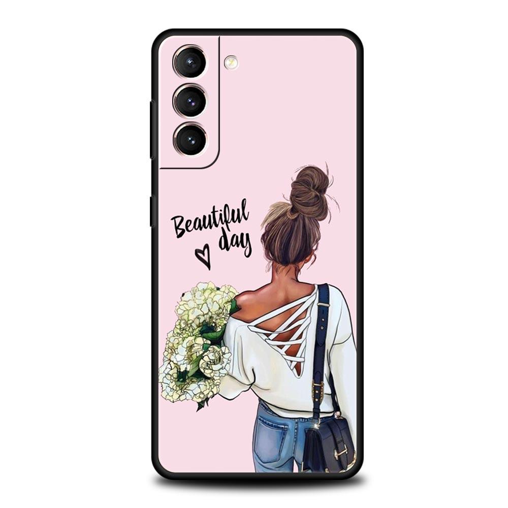 Girl Women Coffee Miss Phone Case For Samsung Galaxy S25 S24 S23 S22 S20 Ultra S21 FE 5G S10 Plus S10E Soft TPU Cover