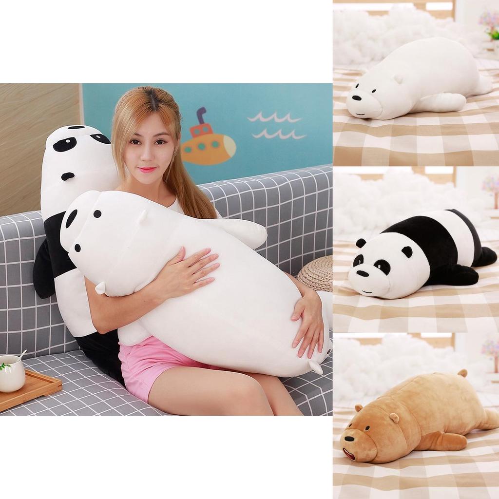 We Bare Bears Pillow Cartoon Bear Grizzly Bear Panda Soft Stuffed Plush Toy Doll Adorable And Cuddly