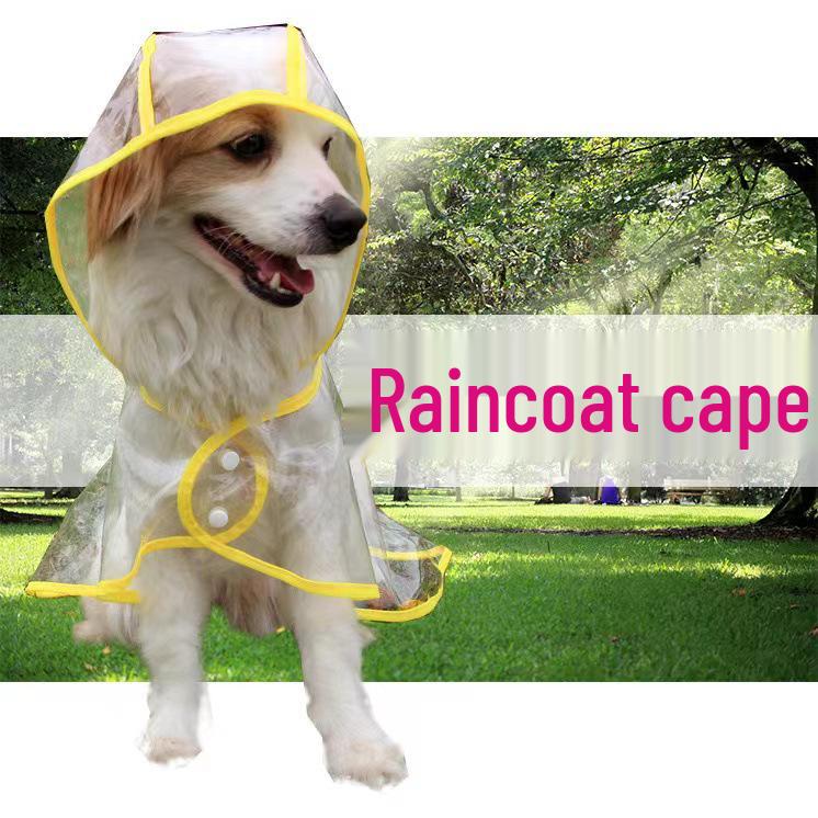 Transparent Trim Dog Raincoat for Outdoor Walking - Fits Golden Retrievers & Labradors
