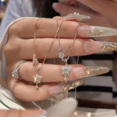 Naszyjnik S925 Sterling Silver Gwiezdny Meteor: Damski Luksusowy Łańcuszek na Obojczyk - Idealny Prezent Urodzinowy