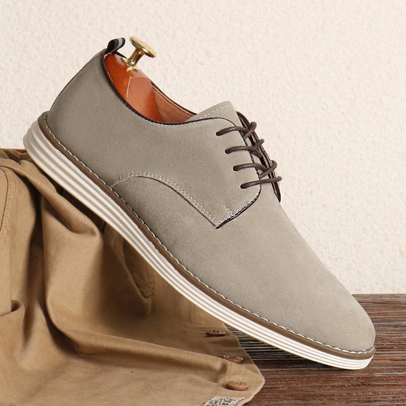British Style Man Shoes Retro Suede Casual Leather Shoes Lace-up Oxford Shoe Moccasins Luxury Business Dress Party Shoes for Men