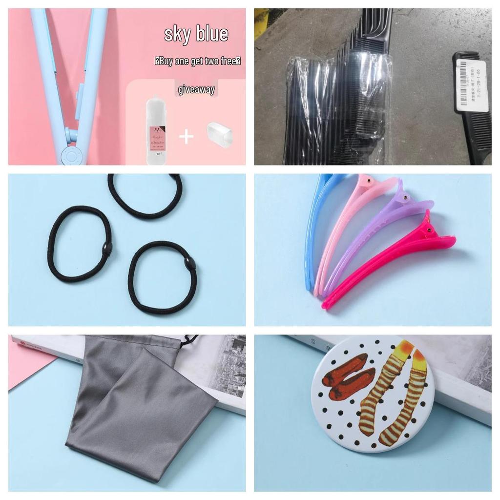 Compact Dual-Use Straightening & Curling Iron for Bangs - Portable Mini Design