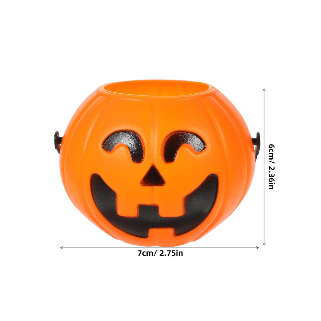 12Pcs Halloween Props Pumpkin Candy Bucket Reusable Plastic Storage Jar for Party Favors Outdoor Indoor Use