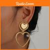 W240 Heartshaped Earrings With Electroplated Alloy For Wedding And Gift Giving