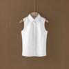 Women's Sleeveless Stand-Up Collar Ruffle Top - Versatile French Layered Vest for Spring/Summer