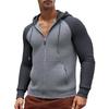 Men's Plaid Zip Up Hoodie Long Sleeve Drawstring Casual Athletic Sweatshirt Jacket