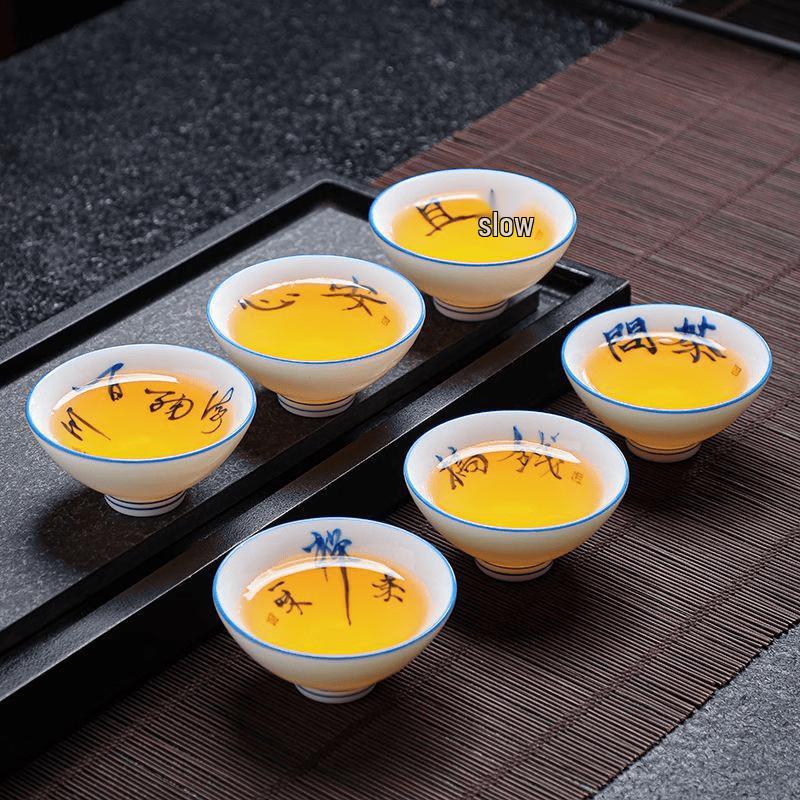 Hand-Painted Douli Kung Fu Teacup Set