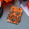 Halloween Kleurrijke Kristallen Pompoen Hangende Oorbellen Voor Vrouwen Glanzende Strass Blad Lantaarn Hanger Oorbel Feest Festival Sieraden