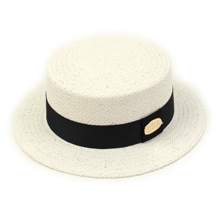 White Flat Short Panama Hat