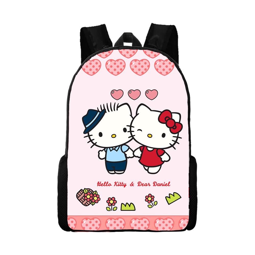Hello Kitty Cartoon Backpack Ello Kitty Schoolbag Digital Printing Backpack