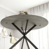 Round Dining Table for 4 People, 100 cm, Industrial, Wood-Look Top, Steel Cross Base, Grey