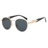 European and American round sunglasses female ins street shooting new Internet celebrity metal sunglasses trendy retro sunglasses