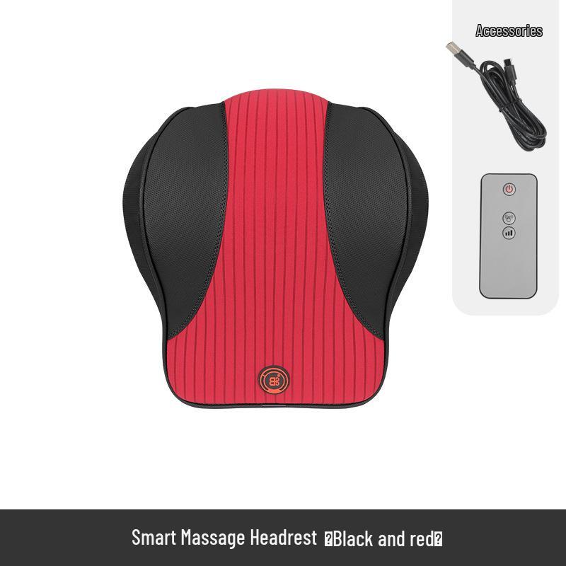 Electric Massage Lumbar Support Pillow - Memory Foam Car Seat Cushion with Remote Control.