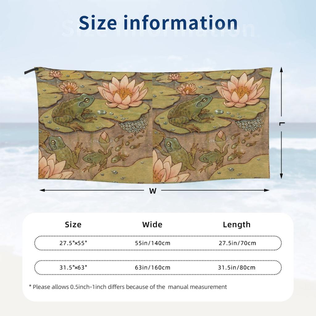 Metamorphosis Frog Beach Towel Soft Microfiber Quick Dry Absorbent Quick Towels For Bath