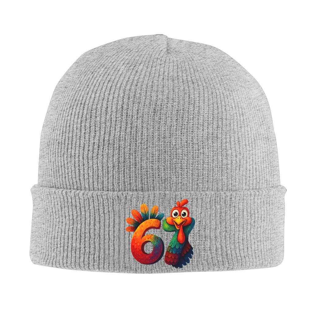 67 Thanksgiving Funny Colorful Rooster Turkey Thanksgiving 67 Beanie Hats Skullies Beanies Men Caps Autumn Gym Bonnet Hats