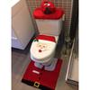 3pcs Santa Claus Toilet Cover With Foot Pad And Water Tank Cover+Tissue Cover Toilet Decoration Set Bathroom Decoration