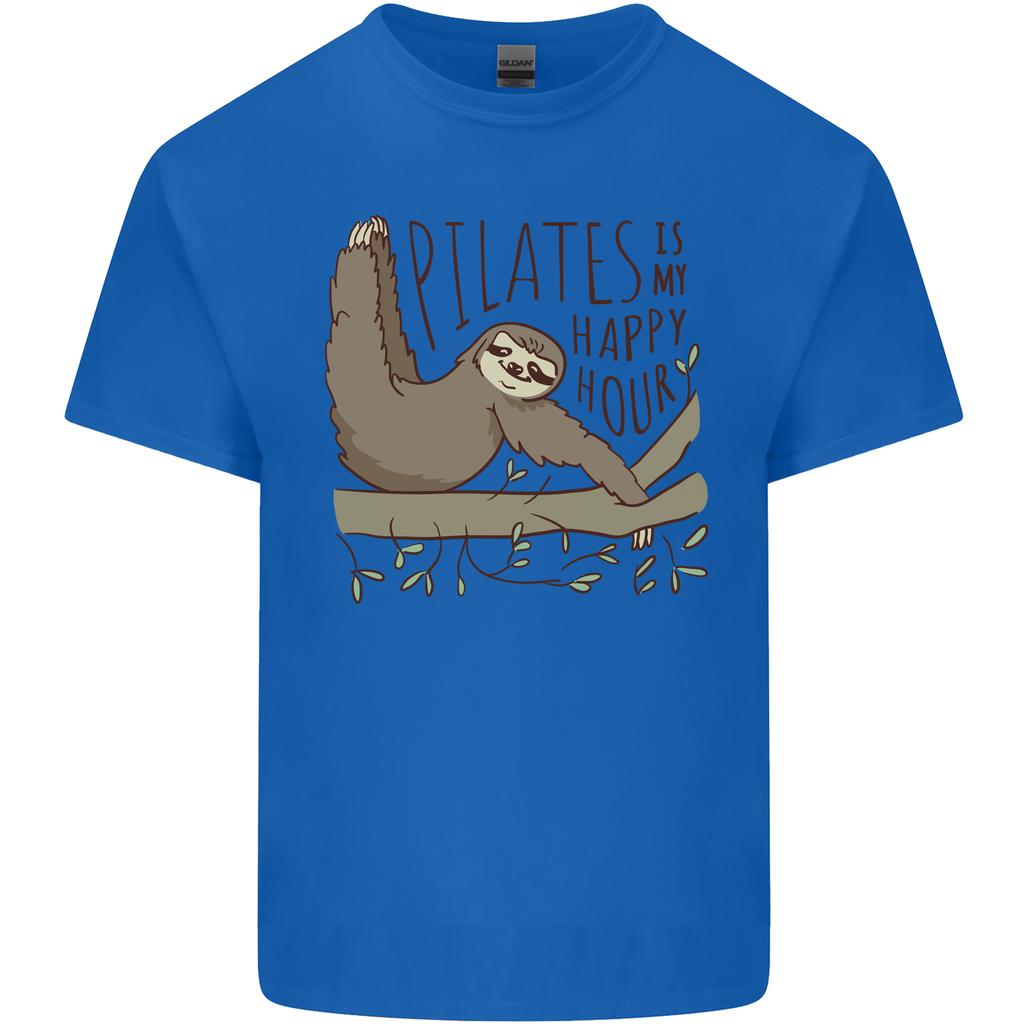 Pilates My Happy Hour Funny Yoga Sloth Unisexs Light Cotton TShirt