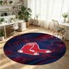 Boston Red Sox Printed Round Crystal Velvet Rug Soft Non Slip Floor Carpet For Bedroom Holiday Gift