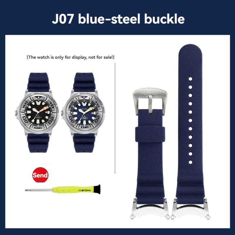 Modified Silicone Watchband For Citizen BJ8050-08E BJ8058-06 Lengthen Little Monster Bracelet Watch Strap Wristband Accessories