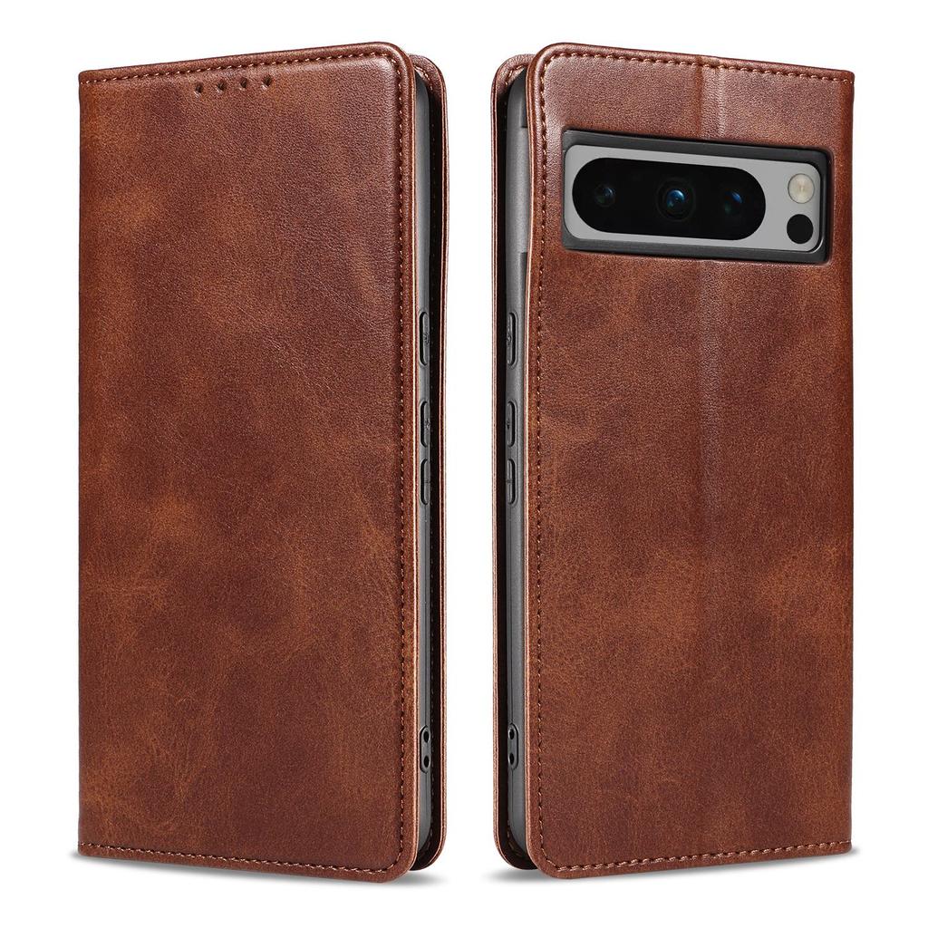 Compatible Pixel 8/8A Leather Case, Pixel 7 Calf Pattern Flip Cover