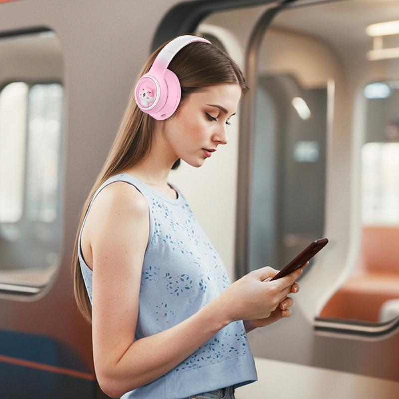 Wireless Headset Sports Bluetooth-compatible Headset Foldable Noise Canceling Headset for Travel Office Cellphone PC
