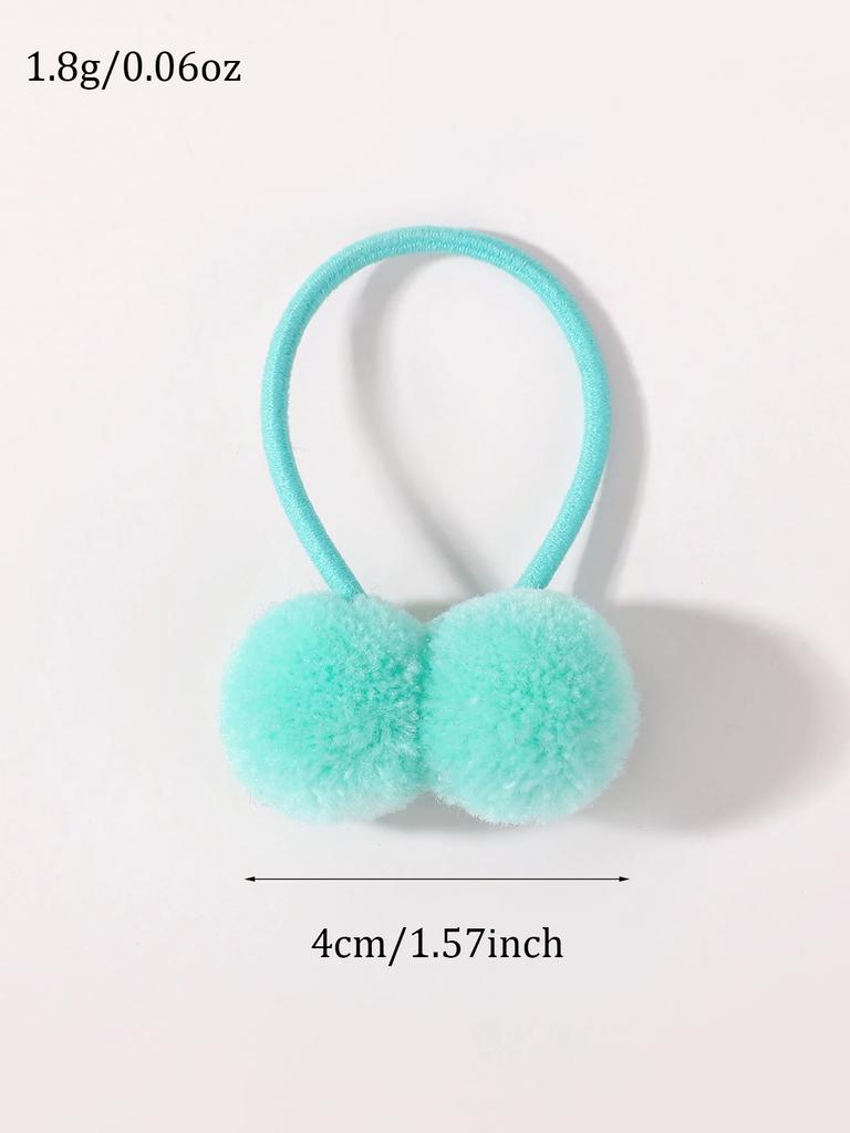 24Pcs/Set Solid Double Plush Ball Elastic Hairbands for Kids Girls Hair Ropes Ties Ponytail Headwear Hair Accessories Gift