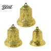 Xmas Bell 6/8/10cm Golden Exquisite Christmas with Hanging Hole Unique Decor Texture Plastic