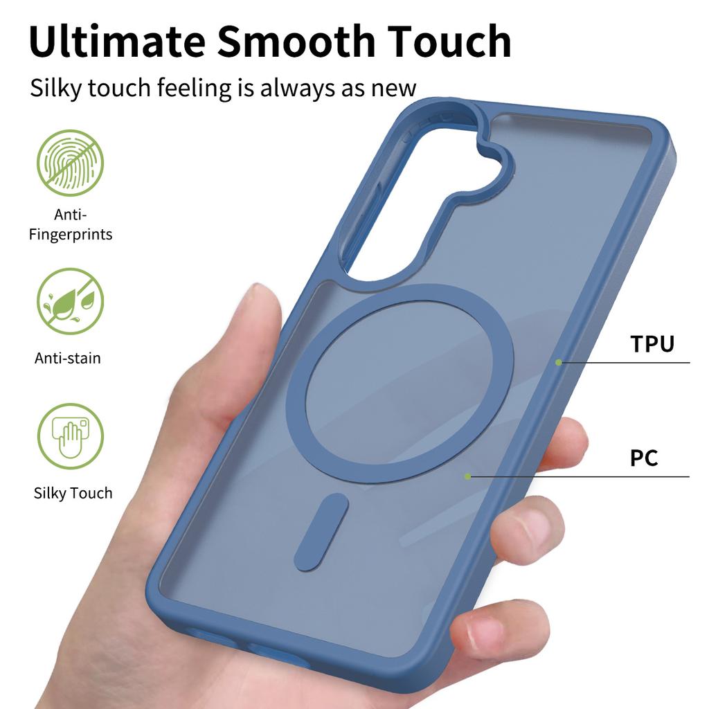 Magnetic Military Drop Protection Back Phone Cover for Magsafe Mag Safe Samsung S26 Ultra S25 A15 A16 A17 A26 A35 A36 A56 A37 A55 A57 Matte Phone Case