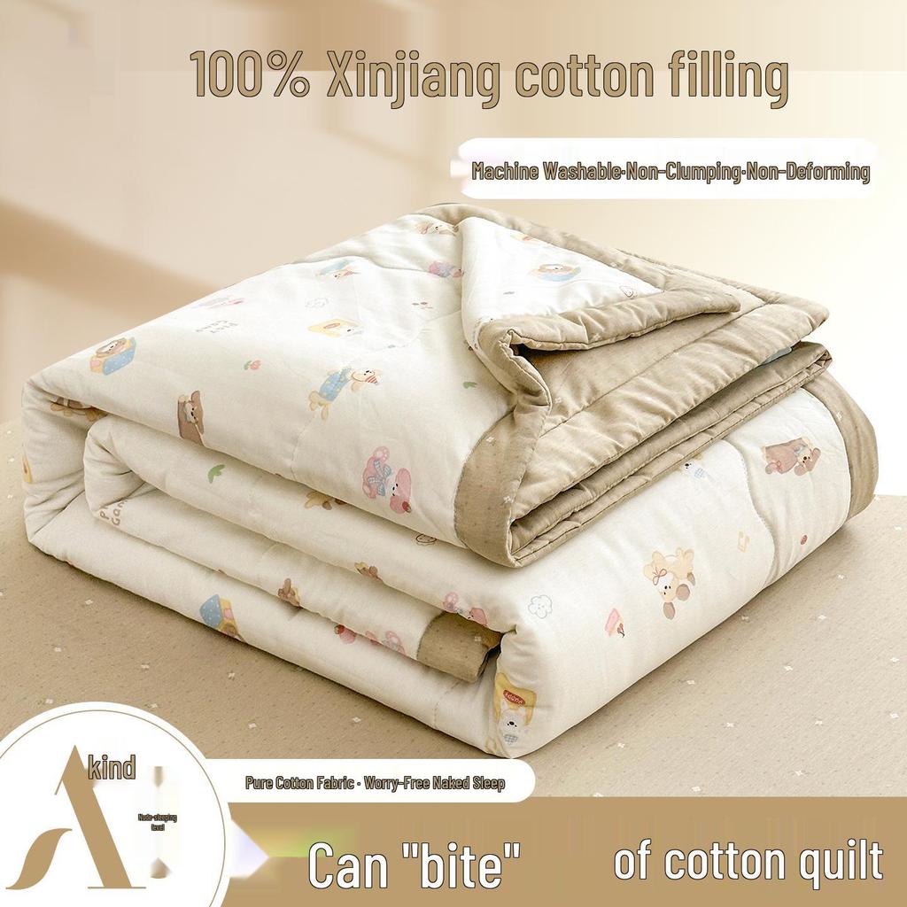 Class A Pure Cotton Summer Air Conditioning Quilt - Thin, Machine Washable