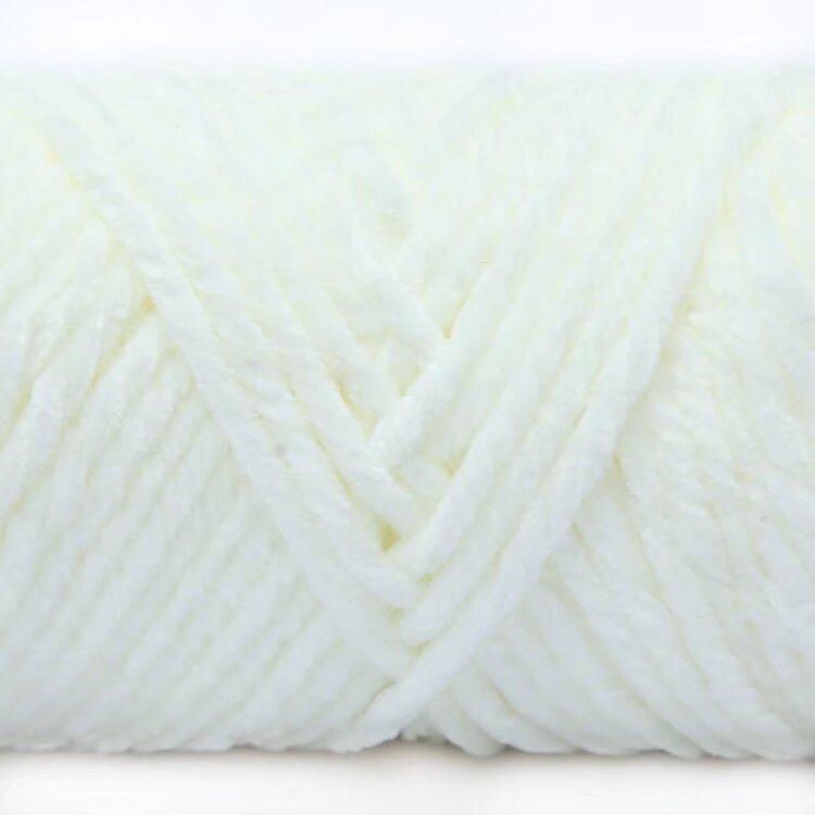 3 Strands Glossy Velvet Hand-Woven Thread Woven Scarf Doll Blanket Chenille Thread Segment Dye 100G Ball
