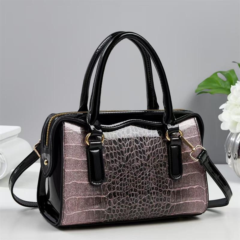 Všestranná a minimalistická kabelka, Nová crossbody taška se vzorem kamene a patchworkem, Ležérní a módní taška přes rameno