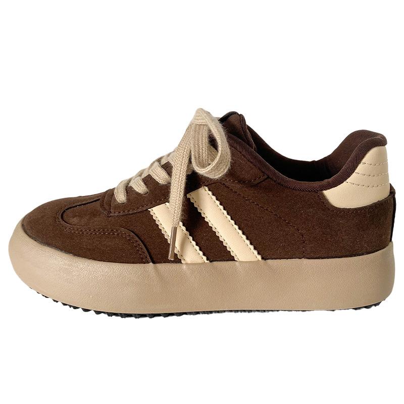 

G1391 латексная стелька/платформа Dexun обувь женская обувь весна 2025 новые ретро туфли с круглым носком повседневная обувь 40 коричневый