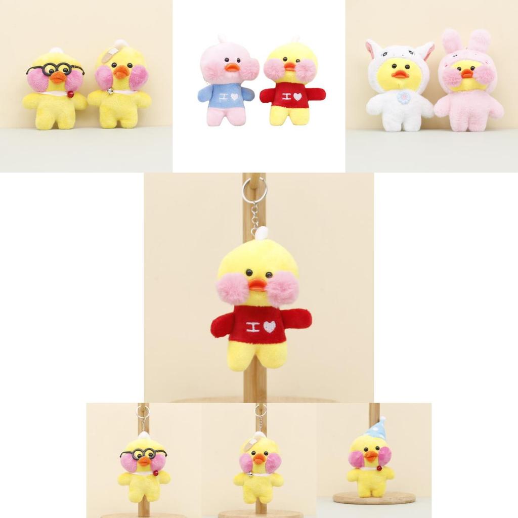 Adorable Pp Cotton Filled Plush Duck Keychain Toy Cute 12cm Stuffed Animal Doll