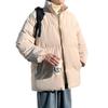 Winter thickened cotton clothes men's stand-up collar bread clothes solid color loose large size cotton coat